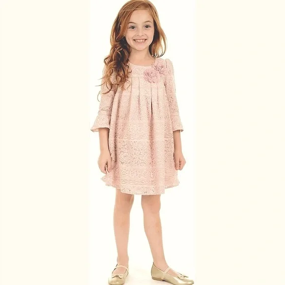 Laura Ashley | Dresses | Laura Ashley Barely Pink Bell Sleeve Lace Vintage  Style Dress 4 Msrp 68 | Poshmark